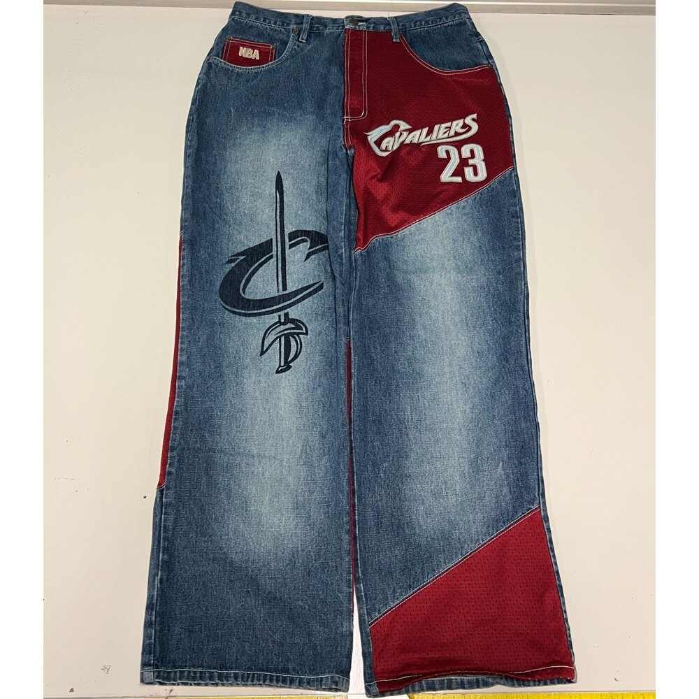 UNK Denim NBA Cleveland Cavaliers LeBron James Jeans Mens 36x32 Baggy Y2K
